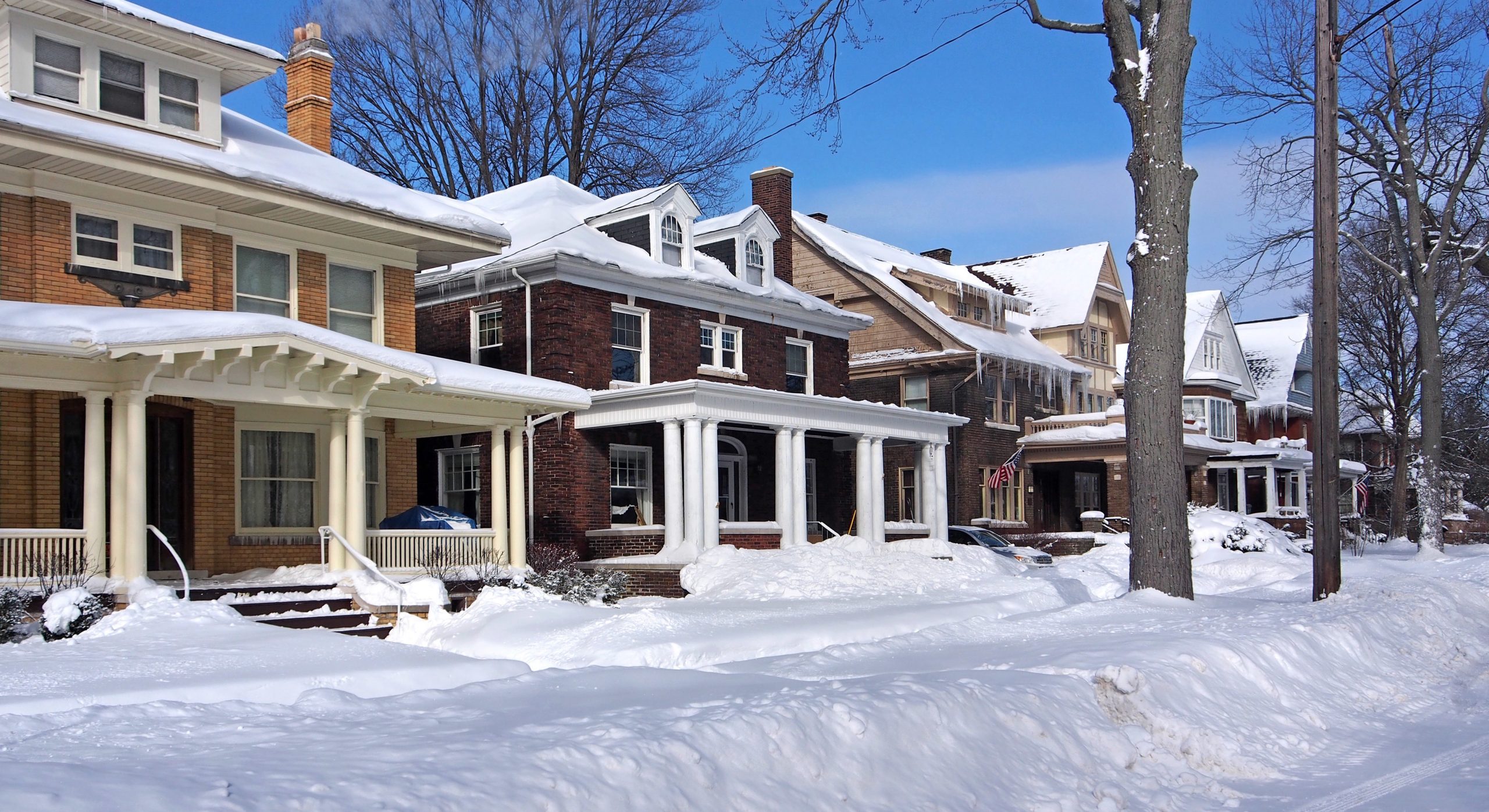 Neighborhood after a snowstorm