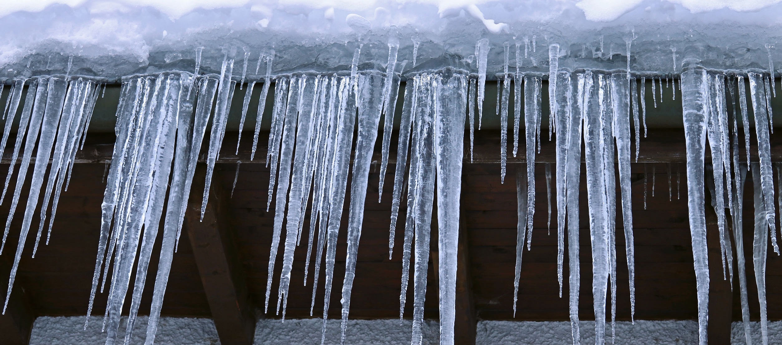 Ice Dam on the Roof of a Home