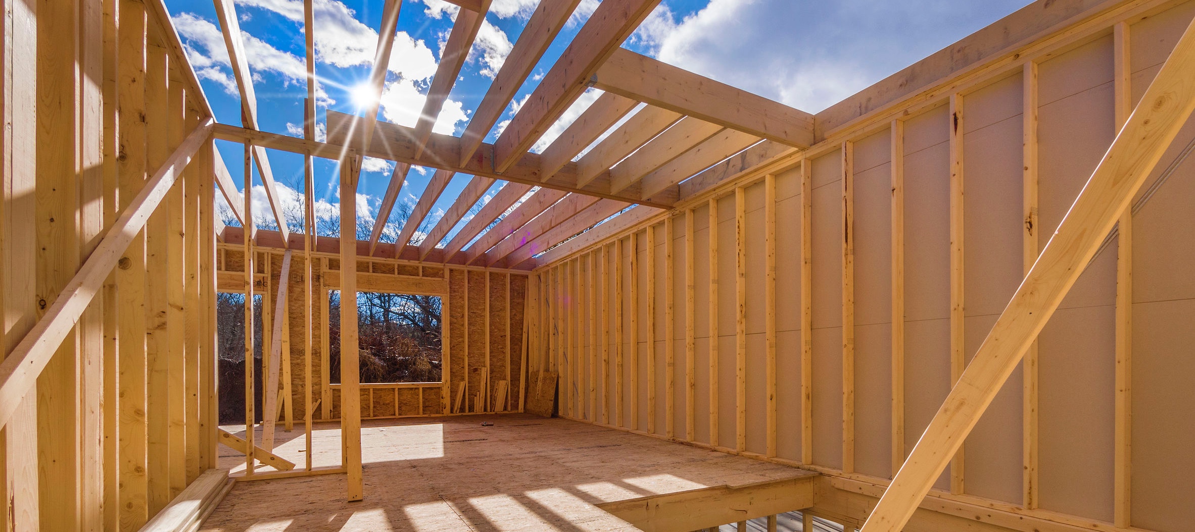 Framed construction of a new home