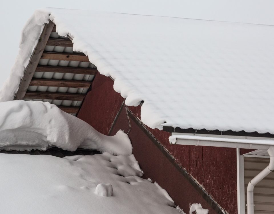 Roof covered in snow