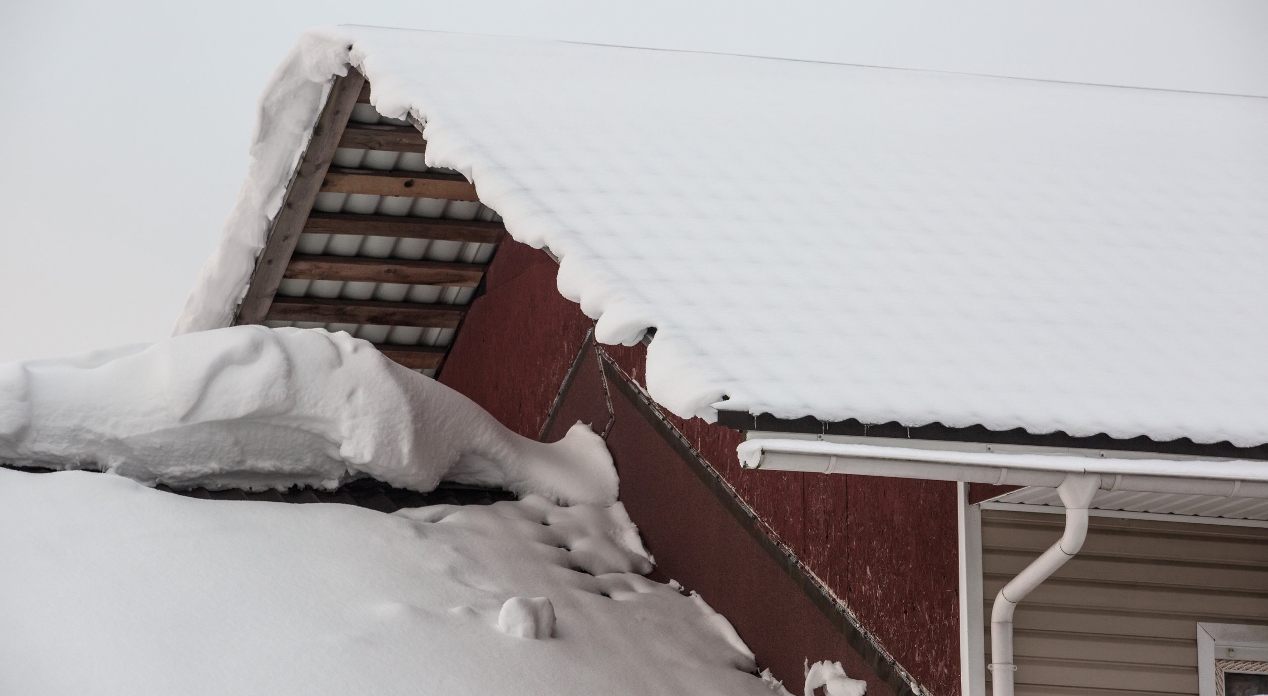 Roof covered in snow