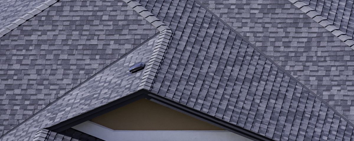 Overhead view of a residential roof